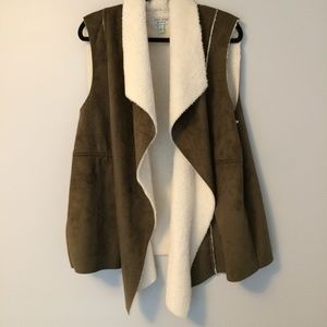 Susina sherpa faux suede vest